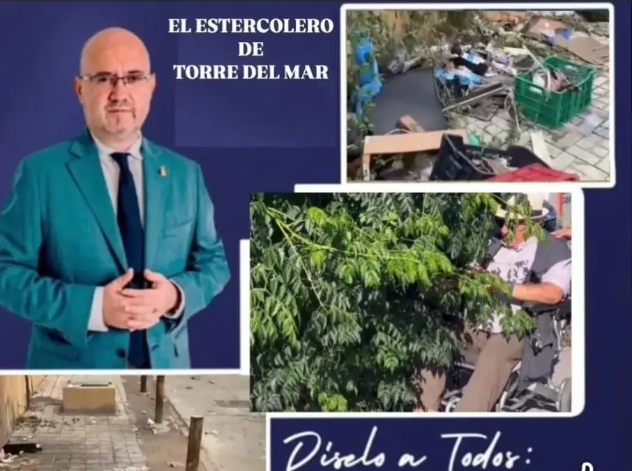 El concejal de AxSí Vélez-Málaga, José Pino, critica duramente a Atencia porque «Torre del Mar, es un auténtico estercolero»
