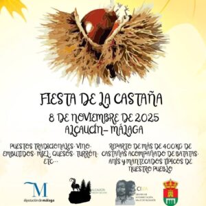Alcaucín celebra la Fiesta de la Castaña con el reparto de 400 kilos de este fruto, batatas asadas, mantecados y anís