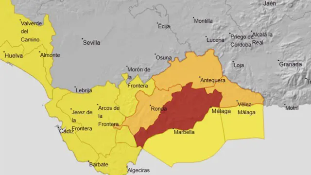 La Axarquía vuelve a estar en alerta por un nuevo episodio de lluvias y tormentas