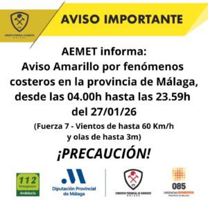 La Axarquía se prepara para varios días de lluvias intensas y fuertes rachas de viento por la borrasca Joseph