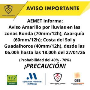 La Axarquía se prepara para varios días de lluvias intensas y fuertes rachas de viento por la borrasca Joseph