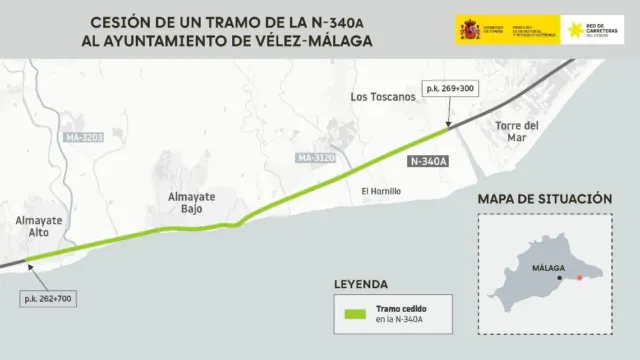 El Gobierno de España cede a Vélez-Málaga un tramo de la N-340A