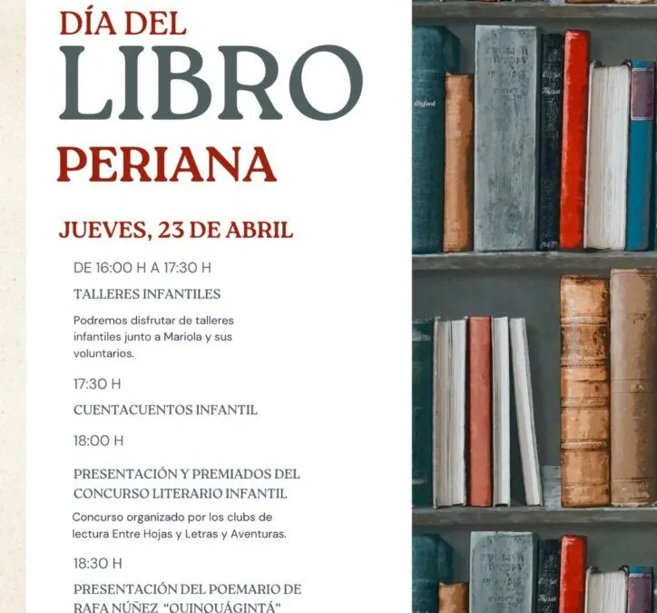 Periana celebra el Día del Libro con una tarde de talleres, premios literarios y poesía en la Biblioteca Municipal