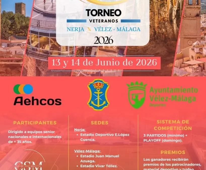 Vélez-Málaga será sede los días 13 y 14 de junio del mejor fútbol de veteranos con figuras nacionales e internacionales