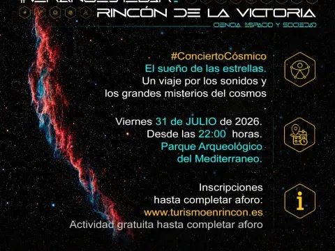 Rincón de la Victoria acogerá el próximo 31 de julio una experiencia de observación de estrellas que fusiona música, ciencia y divulgación astronómica