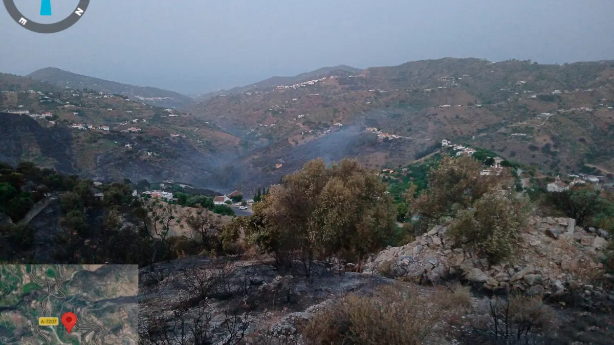 El incendio forestal de Árchez se estabiliza y permite el regreso de los evacuados tras una jornada crítica en el municipio