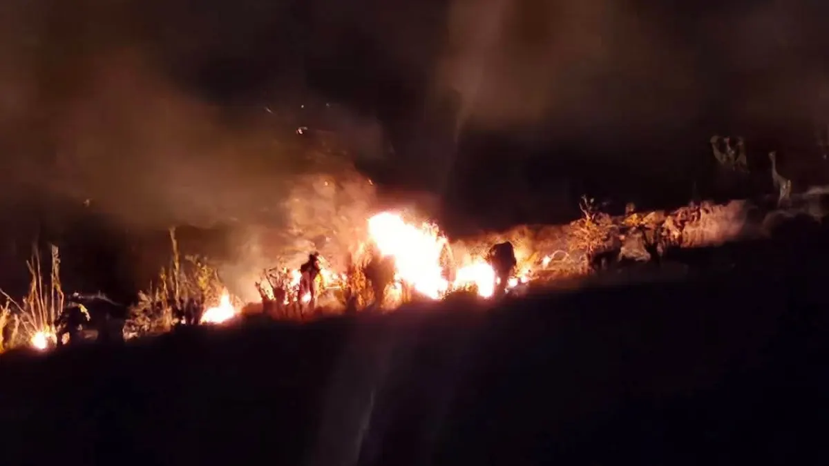 Los servicios de emergencia mantienen en Torrox los trabajos de remate tras dar por controlado el fuego en el paraje de Calaceite